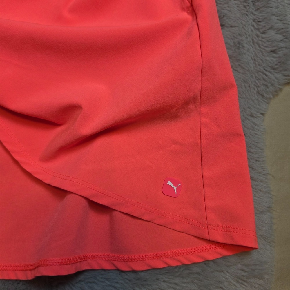 Puma Golf Skort Solid Neon Coral Pink Athletic Tennis Skirt Size Large 595853-22 - Picture 5 of 7